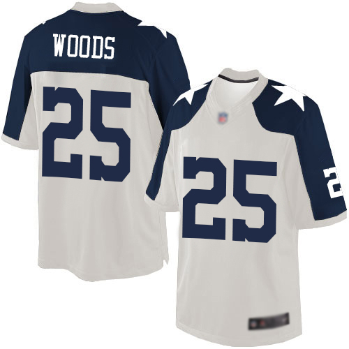Men Dallas Cowboys Limited White Xavier Woods Alternate #25 Throwback NFL Jersey
